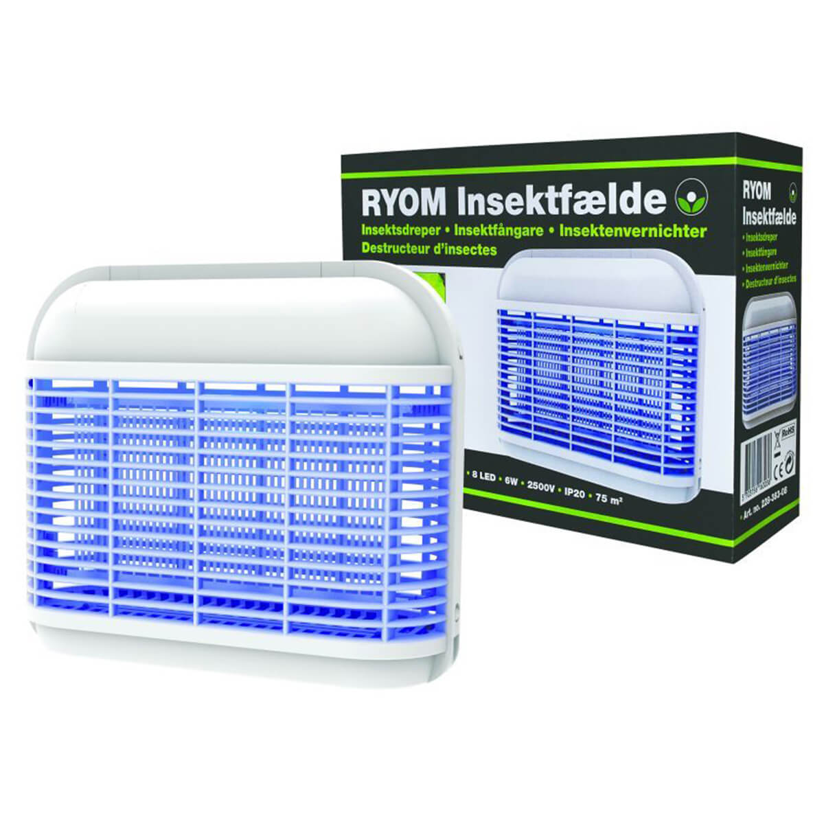 Ryom Insektfaelde  Plast 8 LED 75 m2 1948475 01